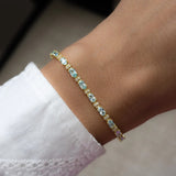 8 TCW Oval Shaped March-Aquamarine Birthstone Bracelet