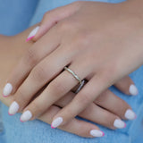 0.35 TCW Round Lab-Grown Diamond Twisted Half Eternity Wedding Band