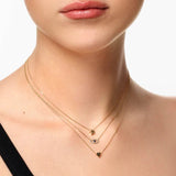 0.09 TCW Round Shaped September-Sapphire Birthstone Evil Eye Necklace