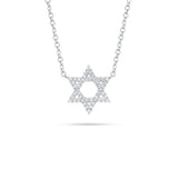 0.14 TCW Round Lab-Grown Diamond Star of David Charm Necklace