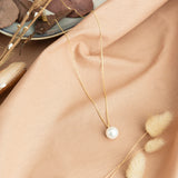June-Pearl Birthstone Solitaire Necklace