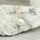 June-Pearl Birthstone Solitaire Necklace