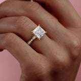 2 CT Princess Cut Vintage Pave Lab-Grown Diamond Engagement Ring