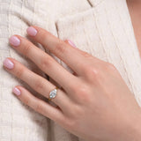 2 CT Asscher Cut Three Stone Lab-Grown Diamond Engagement Ring