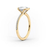 2 CT Princess Cut Half Bezel Pave Lab-Grown Diamond Engagement Ring