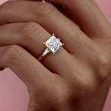 2 CT Princess Cut Three Stone Lab-Grown Diamond Engagement Ring
