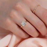 2 CT Princess Cut Half Bezel Lab-Grown Diamond Engagement Ring