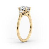 2 CT Radiant Cut Three Stone Hidden Halo Lab-Grown Diamond Engagement Ring