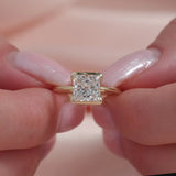2 CT Princess Cut Half Bezel Lab-Grown Diamond Engagement Ring