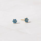0.5 TCW Round March-Aquamarine Birthstone Floral Stud Earrings
