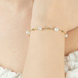 June-Pearl Birthstone Dainty Bracelet