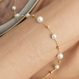 June-Pearl Birthstone Dainty Bracelet