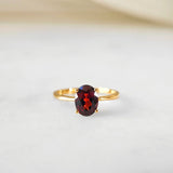 1.4 CT Oval Cut Solitaire January-Garnet Birthstone Engagement Ring