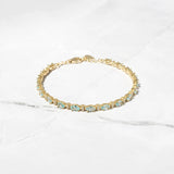 8 TCW Oval Shaped March-Aquamarine Birthstone Bracelet