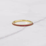 0.5 TCW Round Shaped July-Ruby Birthstone Wedding Band
