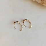 0.98 TCW Round & Marquise January-Garnet Birthstone Hoop Earrings