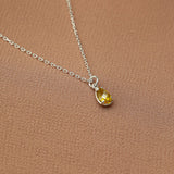 0.5 TCW Pear November-Citrine Birthstone Solitaire Necklace