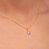 0.5 TCW Pear October-Tourmaline Solitaire Birthstone Necklace