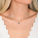 0.5 CT Pear December-Blue Topaz Birthstone Solitaire Necklace