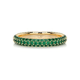 1.25 TCW Round Shaped May-Emerald Birthstone Wedding Band