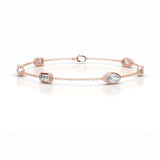 3 TCW Emerald & Marquise Shaped Lab-Grown Diamond Clover Bracelet
