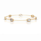 3 TCW Emerald & Marquise Shaped Lab-Grown Diamond Clover Bracelet