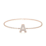 0.3 TCW Round Shaped Lab-Grown Diamond Initial Bracelet