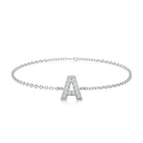 0.3 TCW Round Shaped Lab-Grown Diamond Initial Bracelet