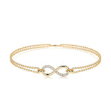 0.07 TCW Round Shaped Lab-Grown Infinity Chained Bracelet