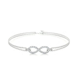 0.25 TCW Round Shaped Lab-Grown Infinity Chained Bracelet