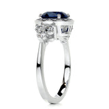 1.5 TCW Round Cut Cluster September-Sapphire Birthstone Engagement Ring