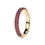 1.25 TCW Round Shaped July-Ruby Birthstone Wedding Band