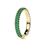 1.25 TCW Round Shaped May-Emerald Birthstone Wedding Band