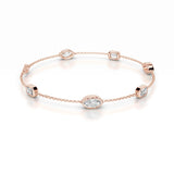 3 TCW Emerald & Marquise Shaped Lab-Grown Diamond Clover Bracelet