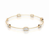 3 TCW Emerald & Marquise Shaped Lab-Grown Diamond Clover Bracelet