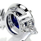 1.5 TCW Round Cut Cluster September-Sapphire Birthstone Engagement Ring