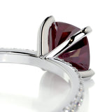 1.5 CT Cushion Cut Pave January-Garnet Birthstone Engagement Ring