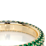 1.25 TCW Round Shaped May-Emerald Birthstone Wedding Band