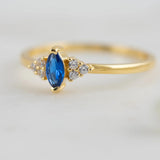 0.6 TCW Marquise Cut Cluster September-Sapphire Birthstone Engagement Ring
