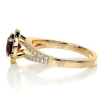1 CT Round Cut Halo & Pave  July-Ruby Birthstone Engagement Ring