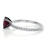 1.5 CT Cushion Cut Pave January-Garnet Birthstone Engagement Ring