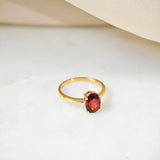 1.4 CT Oval Cut Solitaire January-Garnet Birthstone Engagement Ring