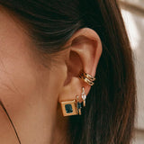 1.5 TCW Oval December-Blue Topaz Birthstone PaperClip Hoop Earrings
