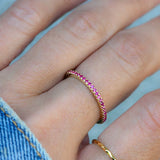 0.5 TCW Round Shaped July-Ruby Birthstone Wedding Band