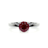 0.8 CT Round Cut Solitaire July-Ruby Birthstone Engagement Ring
