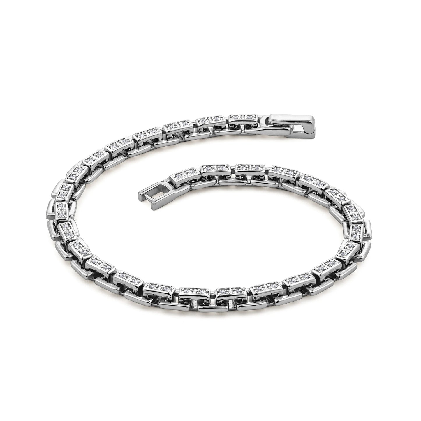 0.85 TCW Round Lab Grown Diamond Cuban Chained Bracelet
