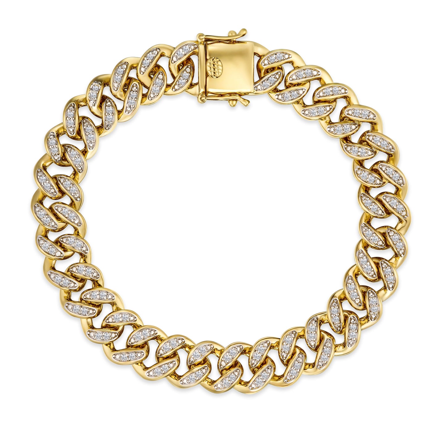 1.2 TCW Round Lab Grown Diamond Cuban Chained Bracelet