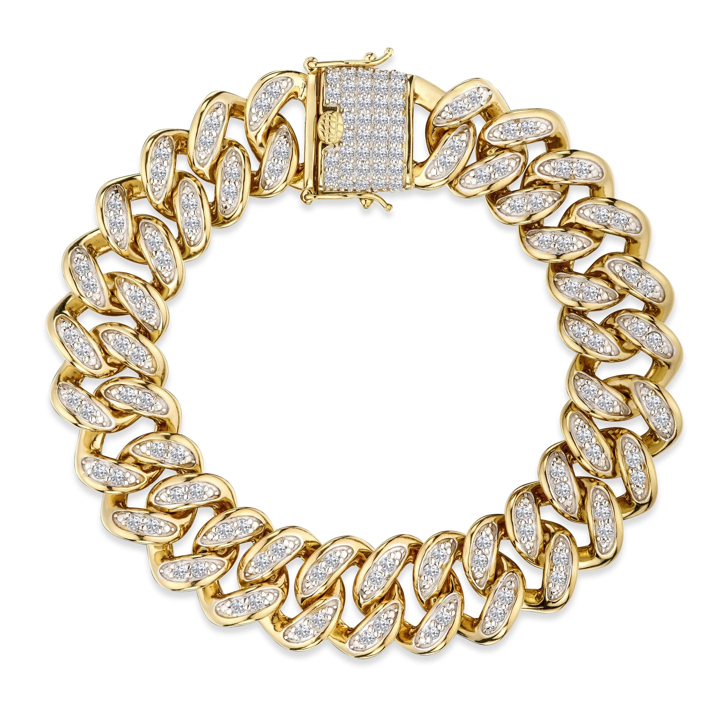 3.5 TCW Round Lab Grown Diamond Cuban Chained Bracelet