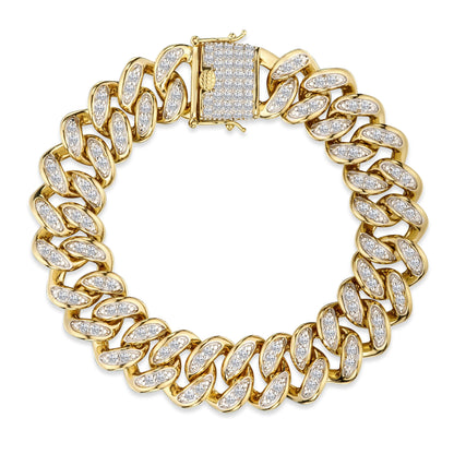 3.5 TCW Round Lab Grown Diamond Cuban Chained Bracelet