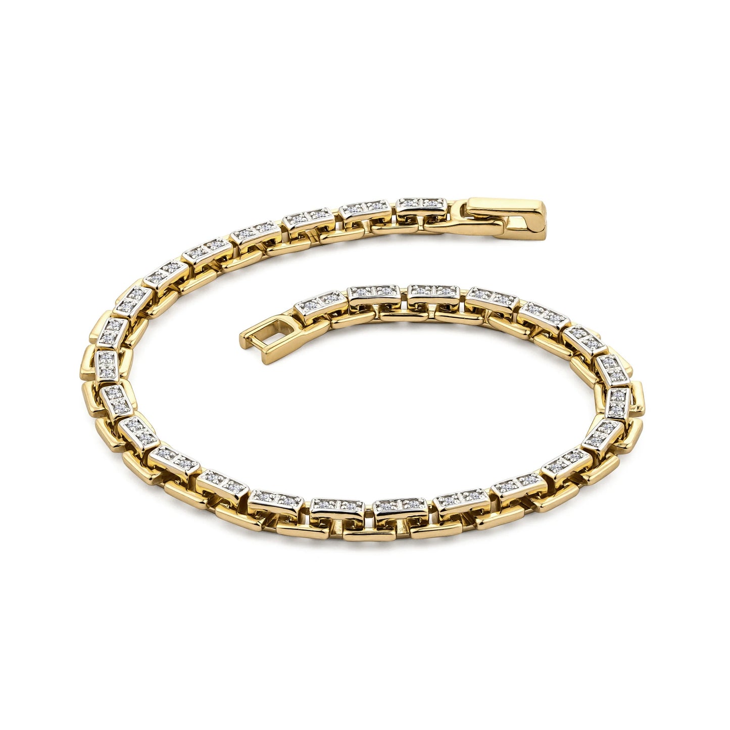 0.85 TCW Round Lab Grown Diamond Cuban Chained Bracelet